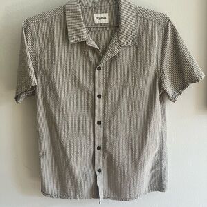 Rhythm Seersucker Short Sleeve Button Down Shirt Mens M